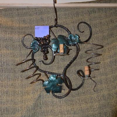 The Garden Gate of Bloomer Springs Hanging Iron Candle Holder Wine Stand 20.5"x17"