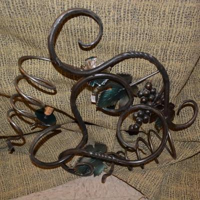 The Garden Gate of Bloomer Springs Hanging Iron Candle Holder Wine Stand 20.5"x17"