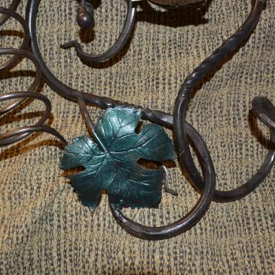 The Garden Gate of Bloomer Springs Hanging Iron Candle Holder Wine Stand 20.5"x17"