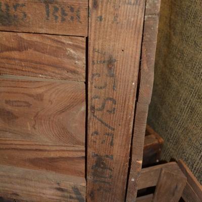 Lot of 3 Very Vintage Wooden Crates