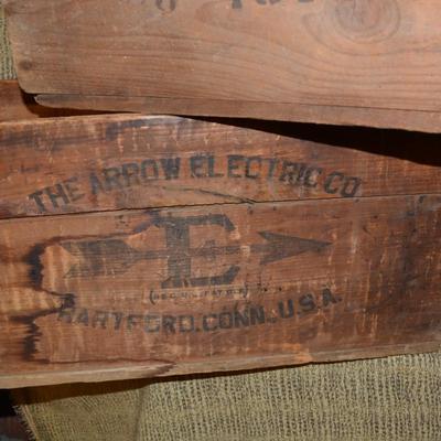 Lot of 3 Very Vintage Wooden Crates