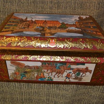Vintage 1988 E. Otto Schmit Large Hinged Tin, West Germany