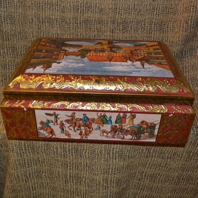 Vintage 1988 E. Otto Schmit Large Hinged Tin, West Germany