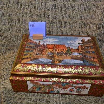 Vintage 1988 E. Otto Schmit Large Hinged Tin, West Germany