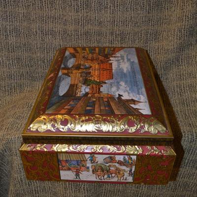 Vintage 1988 E. Otto Schmit Large Hinged Tin, West Germany