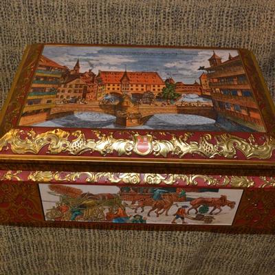 Vintage 1988 E. Otto Schmit Large Hinged Tin, West Germany