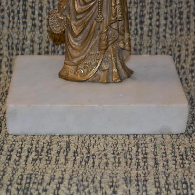 Very Vintage Brass Candelabra with Marble Base 17.5"x13"