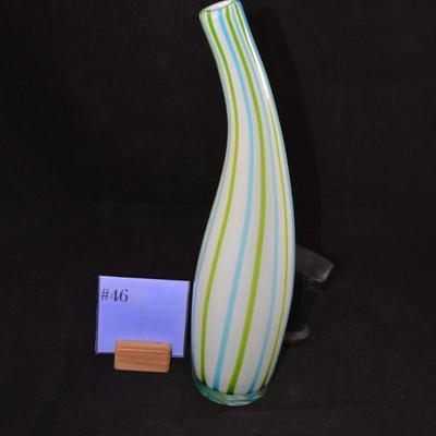 Vintage MCM Layered Stretched Glass Vase 14"