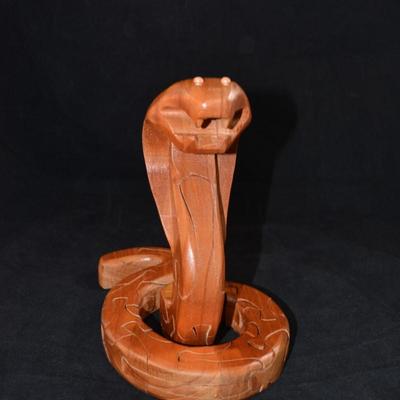 Wooden Art Cobra Puzzle w/ Box and Instructions 8x8x6 Assembled