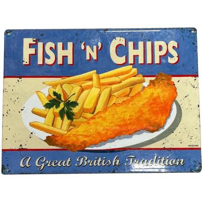 Fish 'n' Chips - A Great British Tradition Advertising Sign