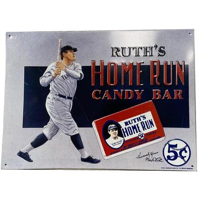 Ruth's Home Run Candy Bar Advertising Sign