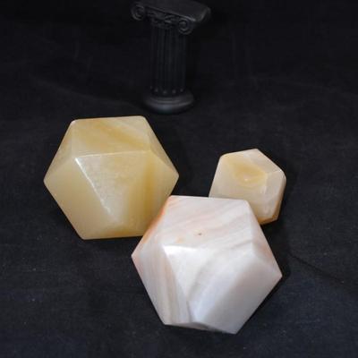 Set of 3 Onyx Dodecahedra 2.5", 2.25", 1.75"