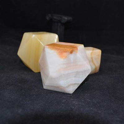 Set of 3 Onyx Dodecahedra 2.5", 2.25", 1.75"