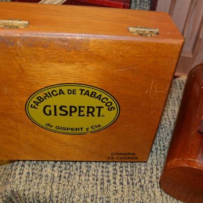 Lot of Wooden Cigar Boxes with Cigar Tubes