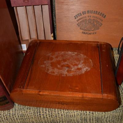 Lot of Wooden Cigar Boxes with Cigar Tubes