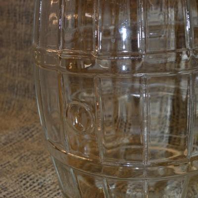 Vintage Glass Lidded Pickle Jar with Handle 13"x3"