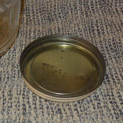 Vintage Glass Lidded Pickle Jar with Handle 13"x3"