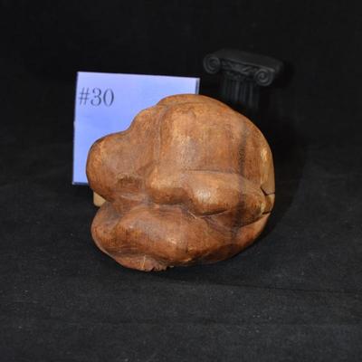 Hand Carved weeping Buddha Figurine 4"x4"