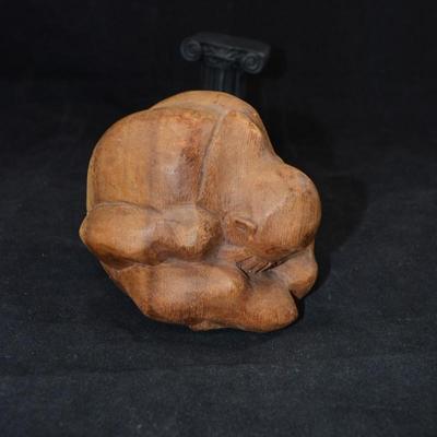 Hand Carved weeping Buddha Figurine 4"x4"