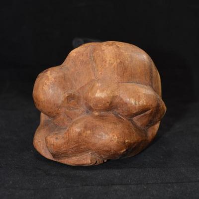 Hand Carved weeping Buddha Figurine 4"x4"