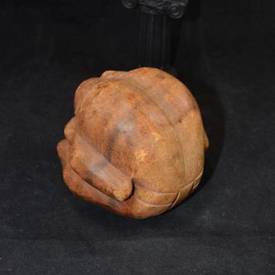 Hand Carved weeping Buddha Figurine 4"x4"