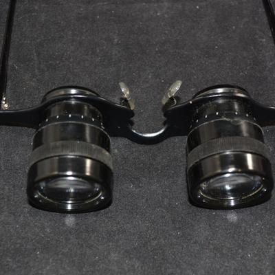 Vintage Carton 2.8x28 Binocular Eye Glasses w/ Case