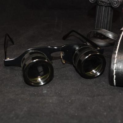 Vintage Carton 2.8x28 Binocular Eye Glasses w/ Case