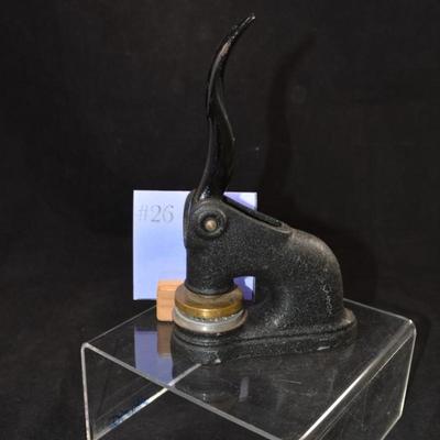 Vintage District of Columbia Cast Iron Notary Stamp 1956 8"