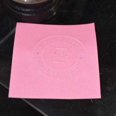Vintage District of Columbia Cast Iron Notary Stamp 1956 8"