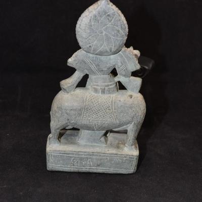 Vintage Soapstone KRISHNA w/ Flute 6.5" Tall