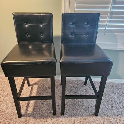 Pair of Black Bar Stools (BLR-DW)