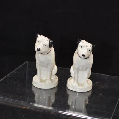 Vintage RCA Victor Nipper Dog Salt + Pepper Shakers 3" Tall