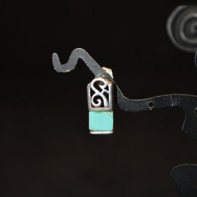925 Sterling Turquoise Filigree Earrings 3.1g