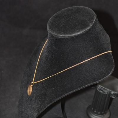 14K Gold Horse Pendant w/ 14K Gold Chain 18" 3.6g