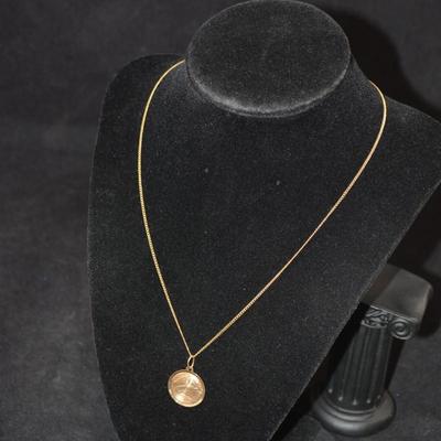 14K Gold Horse Pendant w/ 14K Gold Chain 18" 3.6g
