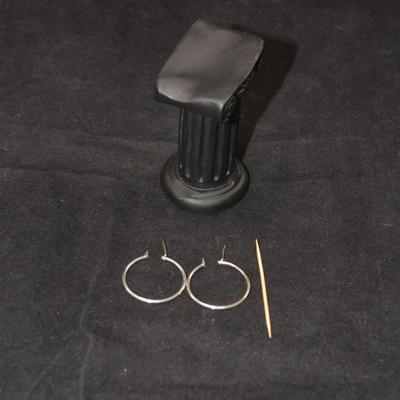 925 Sterling 1.25" Hoop Earrings 3.9g