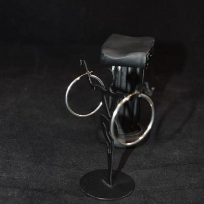 925 Sterling 1.25" Hoop Earrings 3.9g