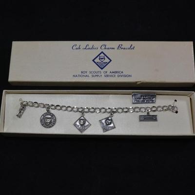 Vintage Sterling "Cub Ladies" Charm Bracelet w/ Original Box 7" Unweighted - Tested