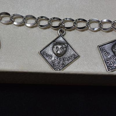 Vintage Sterling "Cub Ladies" Charm Bracelet w/ Original Box 7" Unweighted - Tested