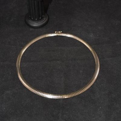 Heavy 925 Sterling Omega Choker 16" 34.5g