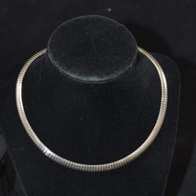 Heavy 925 Sterling Omega Choker 16" 34.5g