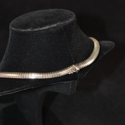 Heavy 925 Sterling Omega Choker 16" 34.5g