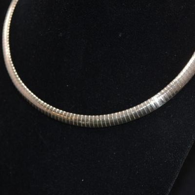 Heavy 925 Sterling Omega Choker 16" 34.5g