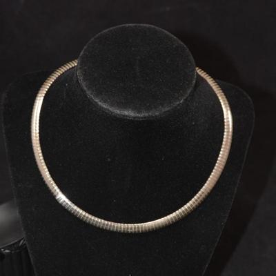 Heavy 925 Sterling Omega Choker 16" 34.5g