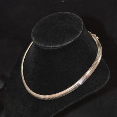 Heavy 925 Sterling Omega Choker 16" 34.5g