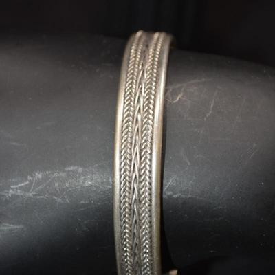925 Sterling Braid Cuff Bracelet 20.9g