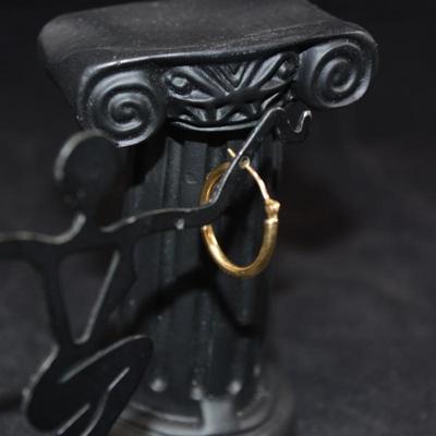 14K Gold Hoop Earrings .75" - 0.9g