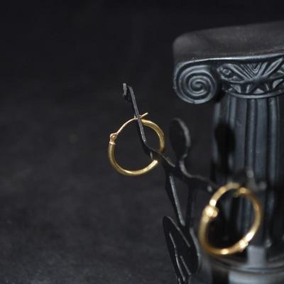 14K Gold Hoop Earrings .75" - 0.9g