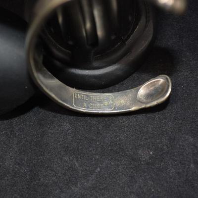 925 Sterling Breast Cancer Awareness Cuff Bracelet 18.2g