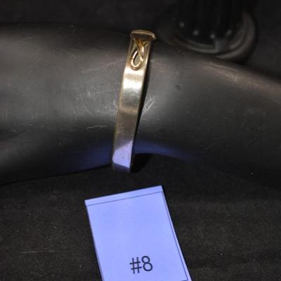925 Sterling Breast Cancer Awareness Cuff Bracelet 18.2g